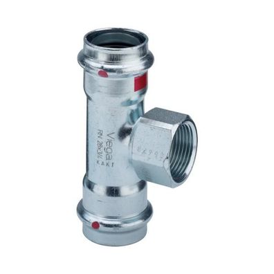 Viega T-Stück mit SC Prestabo 1117.2 in 35mm x Rp1/2 x 35mm Stahl verzinkt