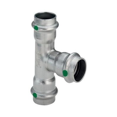 Viega T-Stück mit SC Sanpress Inox 2318 in 28x15x28mm Edelstahl