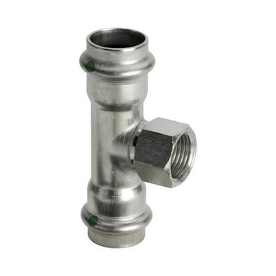 Viega T-Stück mit SC Sanpress Inox 2317.2 in 18mm x Rp1/2 x 18mm Edelstahl
