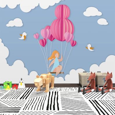 Vlies Fototapete Wandtapete Wandbilder Cartoon Ballon Nahtlose 10020