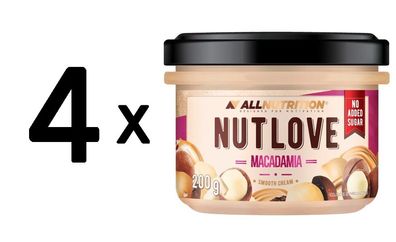 4 x Allnutrition Nutlove Smooth Cream, Macadamia - 200g