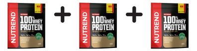 3 x Nutrend 100% Whey Protein, Banana + Strawberry - 1000g