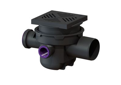 KESSEL-Kellerablauf DN 100 Rost 200x200 schwarz