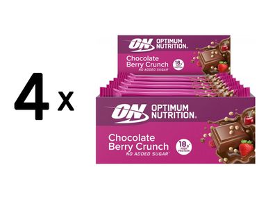 4 x Optimum Nutrition Crunchy Protein Bar (12x55g) Chocolate Berry Crunch