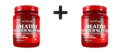 2 x Activlab Creatine Powder Super Unflavoured (500g) Neutral