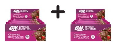 2 x Optimum Nutrition Crunchy Protein Bar (12x55g) Chocolate Berry Crunch