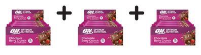 3 x Optimum Nutrition Crunchy Protein Bar (12x55g) Chocolate Berry Crunch