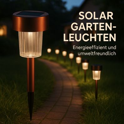 16er Set Solar-Gartenlampen - Wasserdichte Außenleuchten für Rasen & Garten