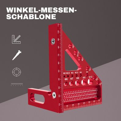 Holzwerkstatt Winkelmesser mit Dowel Pin - Multifunktionales Aluminium Maßwerkze