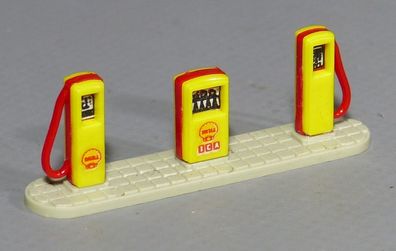 Faller AMS H0 Modell 3 Zapfsäulen kleine Tankstelle Tanksäulen 4,8 cm lang GEBAUT