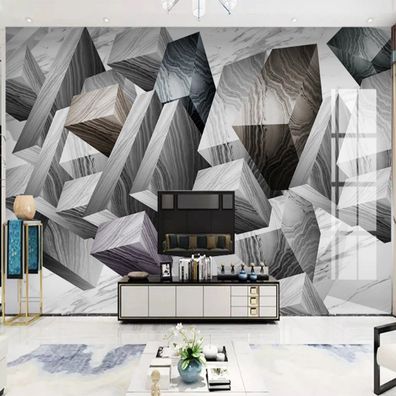 Vlies Fototapete Wandtapete Wandbilder 3D Jazzweiß Moderne Marmor 10064