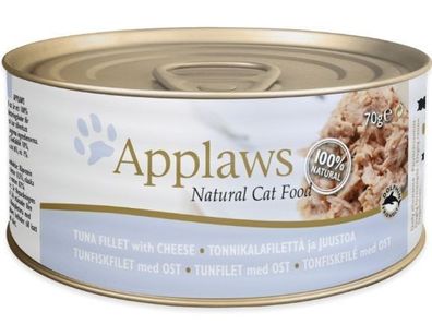 Applaws Katzenfutter, Thunfischfilet mit Kaese, 70g Schale