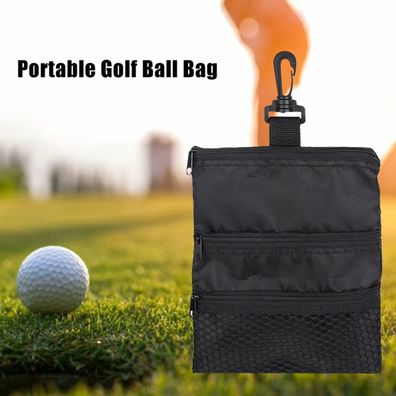 Tragbare Golf Ball Lagerung Tasche Oxford Schwarz Multi-Tasche Tasche Glatte Rei