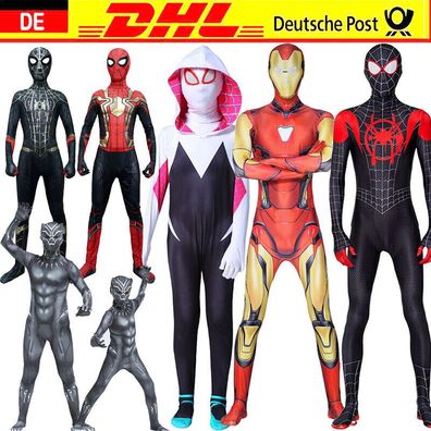 DE Spiderman Kostum Kinder Marvel Spider man Overall Cosplay Jumpsuit Spielanzug