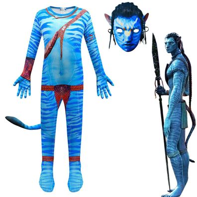 Avatar Cosplay Kostum Kinder Karneval Party Jumpsuit Junge Madchen Bodysuit Satz
