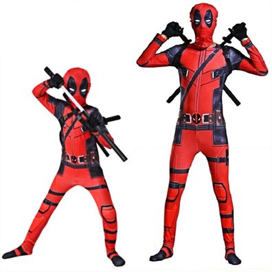 Kinder Erwachsene Superheld Deadpool Cosplay Kostum Overall Junge Outfits DE Â·