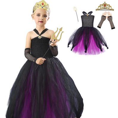 Kinder Madchen Ursula Cosplay Kostum Outfit Fasching Karneval Party Kleider
