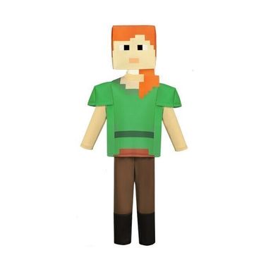 Minecraft Kinder Kostum Steve Creeper Cosplay Karneval Overall Maske Fancy Dress