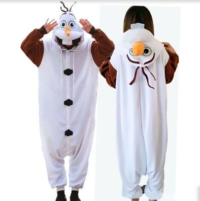 Olaf Schlafanzug Erwachsene Cosplay Kostum Jumpsuit Karneval Nachtwasche Pyjama*
