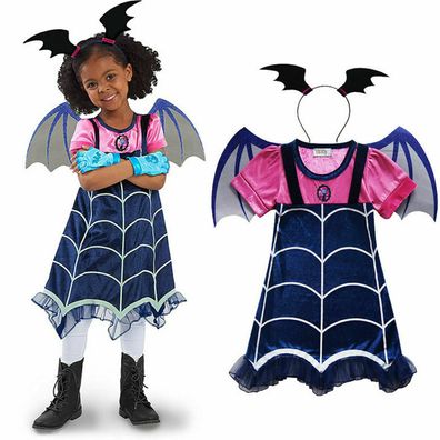 Cosplay Vampirina Karneval Kostum Kind Madchen Flugel Fasching Haarband Kleid