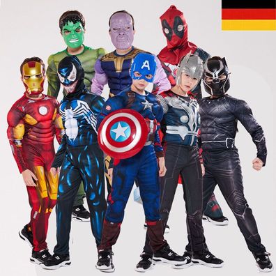 Marvel Avengers Kinder Kostum+maske Karneval Jungen Kostumparty Cosplay Costumes