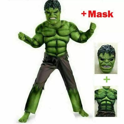 The Avengers Hulk Kinder Kostum+maske Karneval Jungen Kostumparty Cosplay