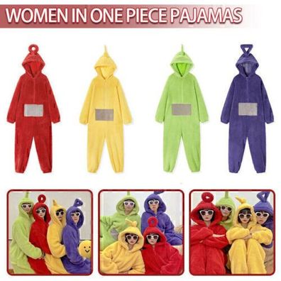 Anime Teletubbies Kostum Erwachsene Weihnachten Pyjamas Schlafanzug Overall Soft
