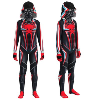 Karneval Spider Man Cosplay Kostum Miles Morales Kinder Fasching Outifit Jungen,