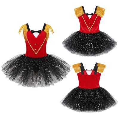 Madchen Zirkus Kostum Kleid Pailletten Zirkusdirektor Cosplay Fasching Karneval