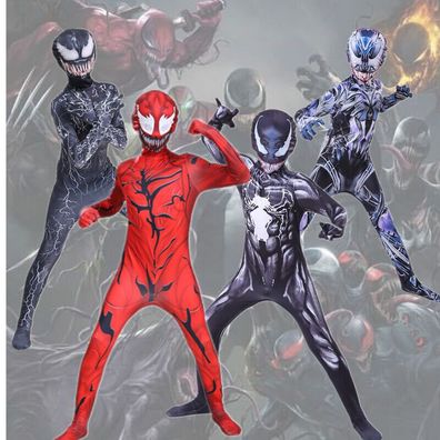 NEU Venom Cosplay Kostum Kinder Jungen Halloween Karneval Fasching Party Overall