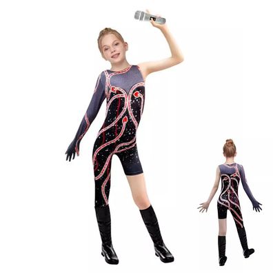 Kinder Madchen Jumpsuit Rot Schlange Swifties Kostum Konzert Cosplay Karneval