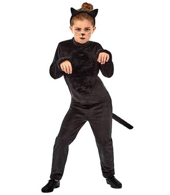 Kind Schwarz Katze Kostum Tier Cosplay Party Jungen Madchen Karneval Outfit