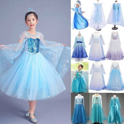 Madchen Eiskonigin Frozen Anna Elsa Prinzessin Kleid Feste Cosplay Kostum Kleid