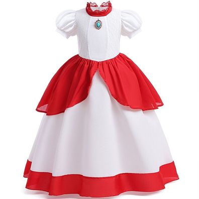 Super Mario Peach Prinzessin Cosplay kostum Kinder Madchen Karneval Partykeid
