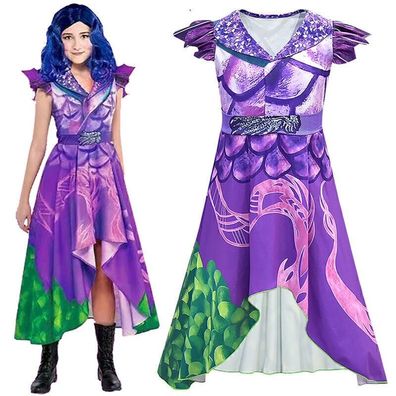 Nachkommen Mal Kinder Madchen Cosplay Kostum Party Halloween Casual Kleid