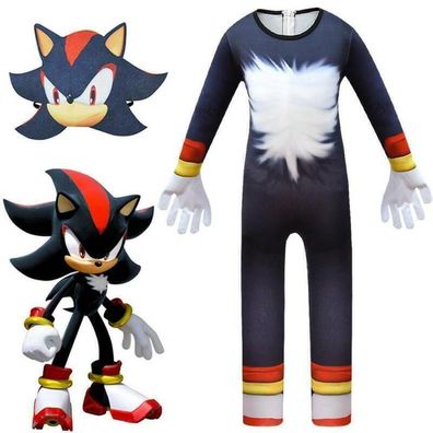 Kinder Jungen Madchen Sonic Hedgehog Cosplay Kostum Jumpsuit Karneval Shadow,