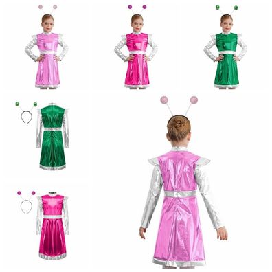 Kinder Kostum Cosplay Kleid Kosmisch Outfit Halloween Aubere Raum Set Anzeigen