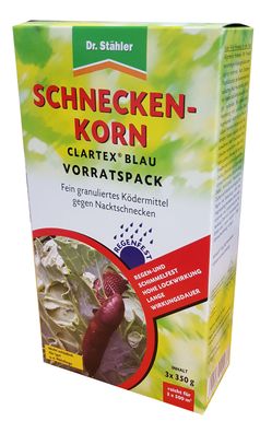 DR. Stähler Clartex blau Schneckenkorn, 3 x 350 g