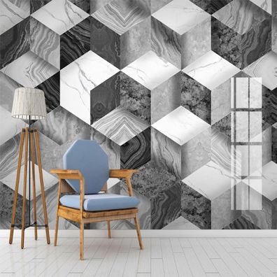 Vlies Fototapete Wandtapete Wandbilder 3D geometrischem Marmorhintergrund 10085