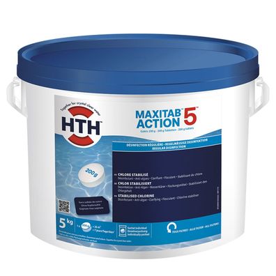 HTH MaxiTab Action 5 - 5 kg Chlor Multifunktion 200g Tabletten langsam löslich