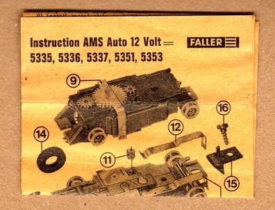Faller AMS H0 Anleitung für Motor 5335 5336 5337 5351 5353 Motorsatz Instruction