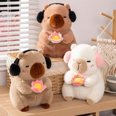 Neues subes Capybara-Pluschtier weiche Stofftierpuppe mit Blume Kindergeschenk Spielz