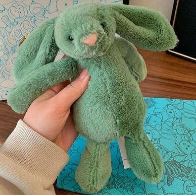 2 Stuck Shy Ivy Bunny weiches Pluschspielzeug grune Urlaubsedition Lovey
