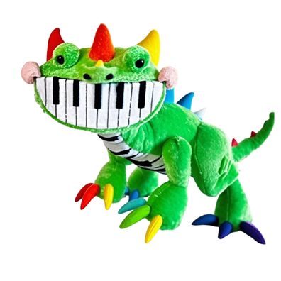Neu 25CM Pianosaurus Plusch Bobby Spielzeit 4 Spiel Klavier Dinosaurier Spielzeug