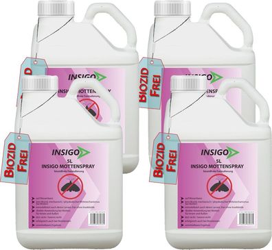 INSIGO 4x5L Anti Mottenspray Mottenmittel Kleidermotten Mottenschutz Abwehr