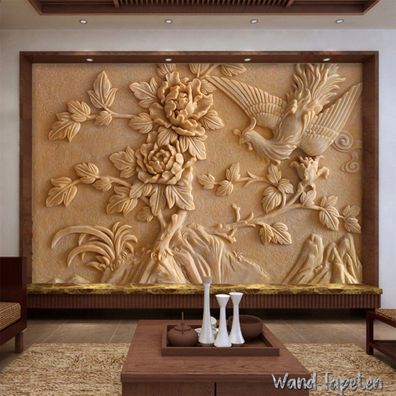 Vlies Fototapete Wandtapete Wandbilder 3D Blühende Relief Dekorativ 3007