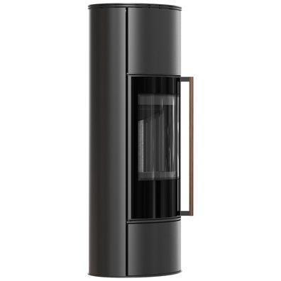 Ofen KRATKI ERIK Ø150 5,5kW Schwarzer Termotec Schließung Griff Jatoba