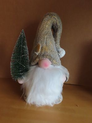 Weihnachtsdeko Wichtel Keramik goldfarbene Mütze / ca. 38 cm hoch mit Funktion ?