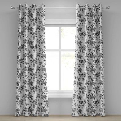2er Set Thermovorhang Set 280x245 Vogt Vintage Floral halbtransparent Ösen NEU
