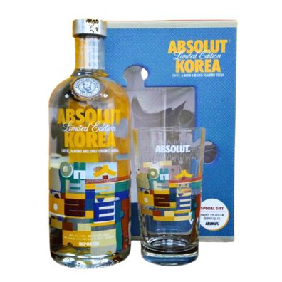 Absolut Vodka Korea 0,75L Limited Edition 2016 Chili Mandel Kaffee Wodka Geschenkbox